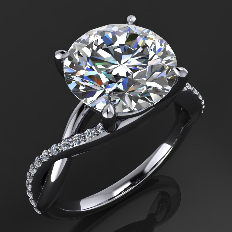 Vintage Princess Cut Black Diamond Engagement Ring, Unique Bridal Ring,  2.28 Carat 14K Black Gold Handmade