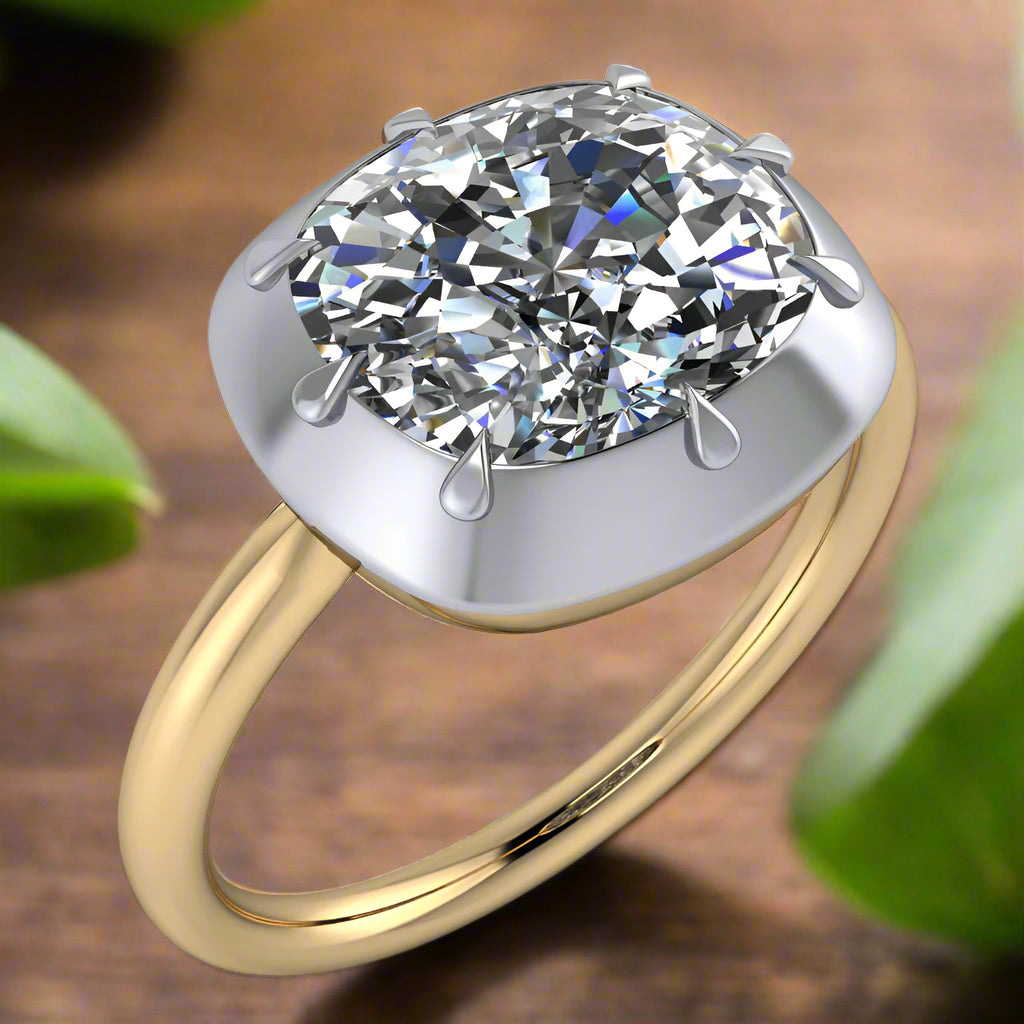 zendaya ring – east west cushion cut lab grown diamond ring, 3 carat cushion, claw prongs, east west ring, sterling silver ring - J Hollywood Designs