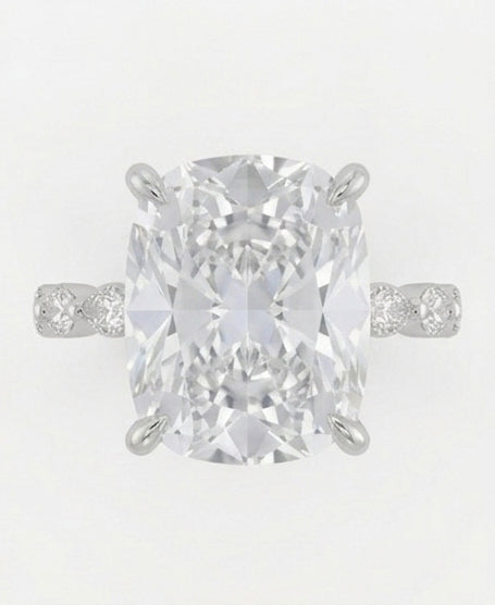 allie wedding set - elongated cushion cut lab grown diamond engagement ring, vintage inspired ring, matching wedding band