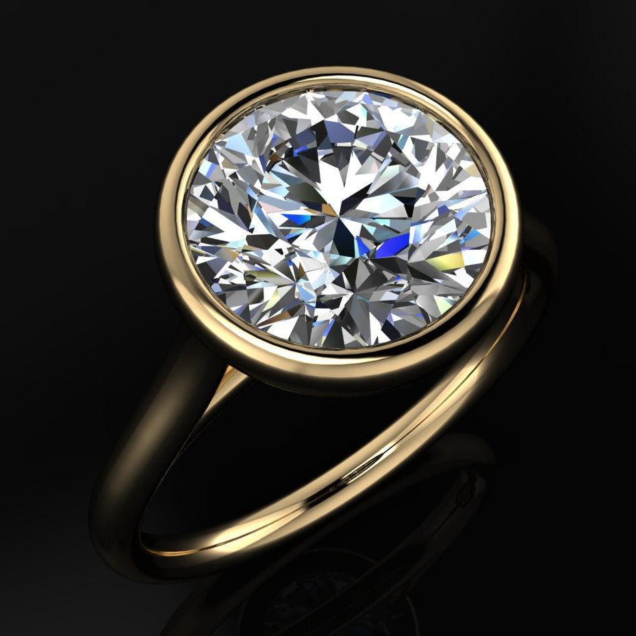 2.5 carat round Naked Halle engagement ring - angle view