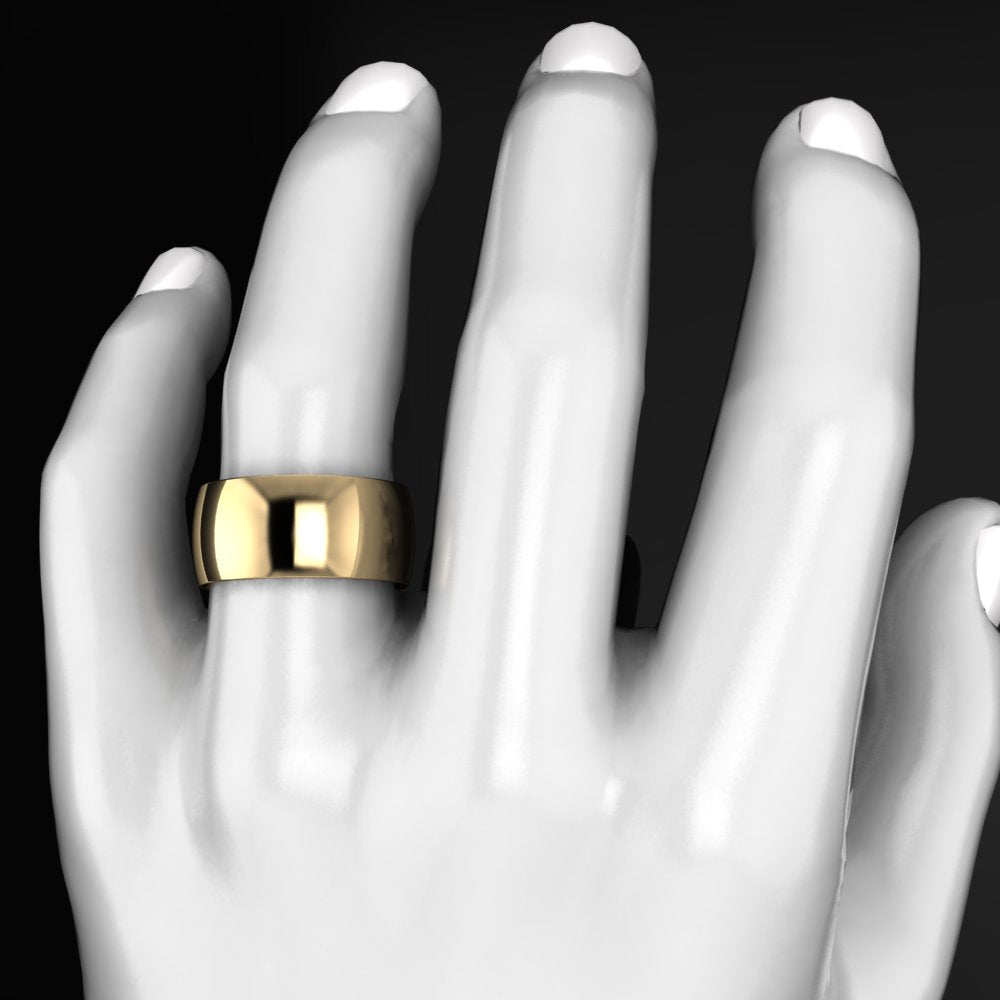 kai ring - 14k gold men's wedding band, wide mens ring, engravable ring, statement ring - J Hollywood Designs