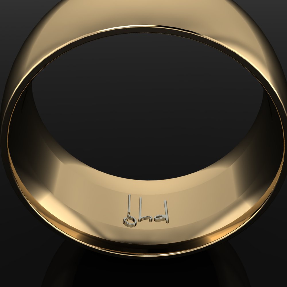 kai ring - 14k gold men's wedding band, wide mens ring, engravable ring, statement ring - J Hollywood Designs