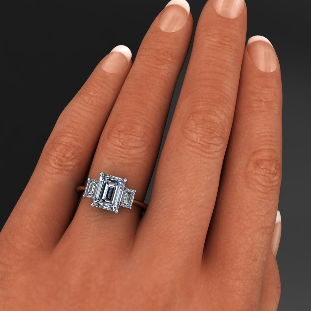 Private Listing for Pat - kennedy ring - 2.5 carat emerald cut ZAYA moissanite engagement ring, emerald moissanite ring - expedited - J Hollywood Designs