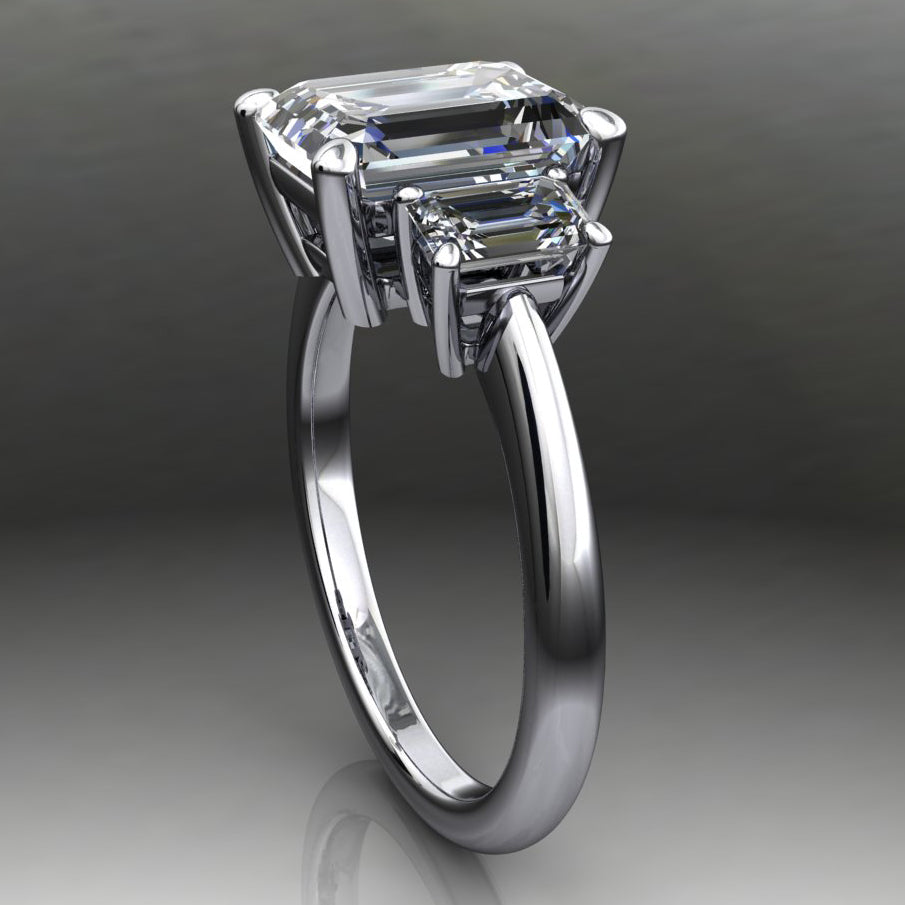 Private Listing for Pat - kennedy ring - 2.5 carat emerald cut ZAYA moissanite engagement ring, emerald moissanite ring - expedited - J Hollywood Designs