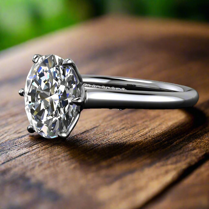 darby ring 2 carat oval moissanite engagement ring diamond bridge J Hollywood Designs