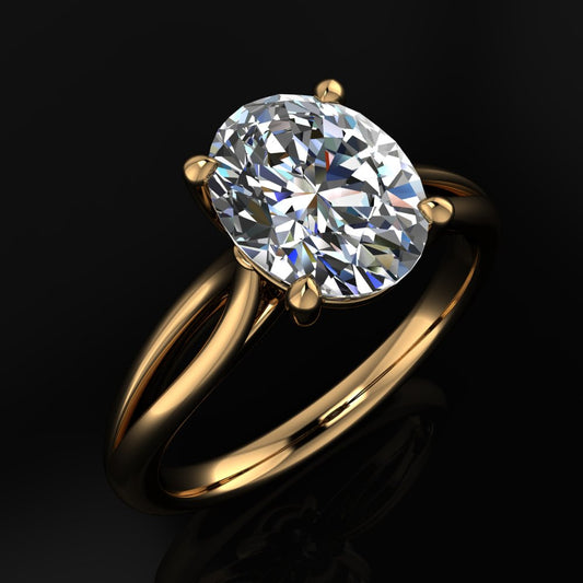 victoria ring - 2 carat oval diamond ring - lab created diamond
