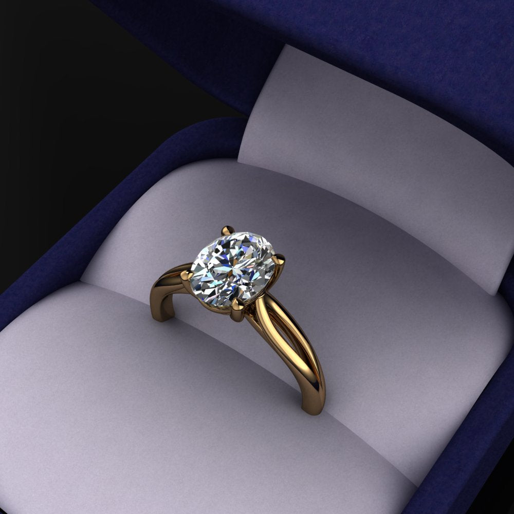victoria ring - 2 carat oval diamond ring - lab created diamond