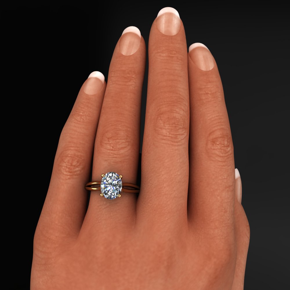 victoria ring - 2 carat oval diamond ring - lab created diamond