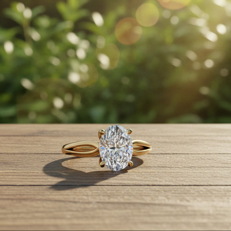 victoria ring - 2 carat oval diamond ring - lab created diamond