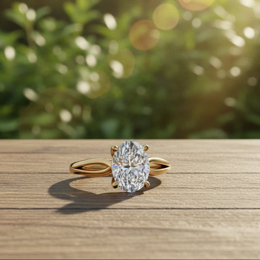 victoria ring - 2 carat oval diamond ring - lab created diamond