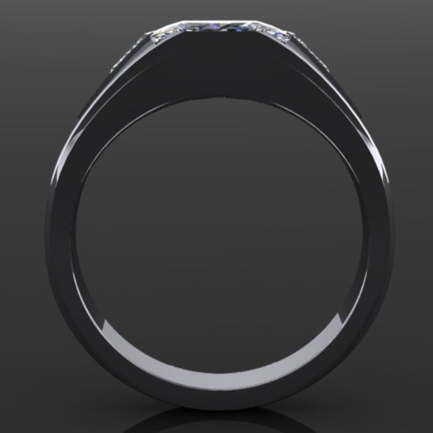 9x7 radiant fernando ring - side