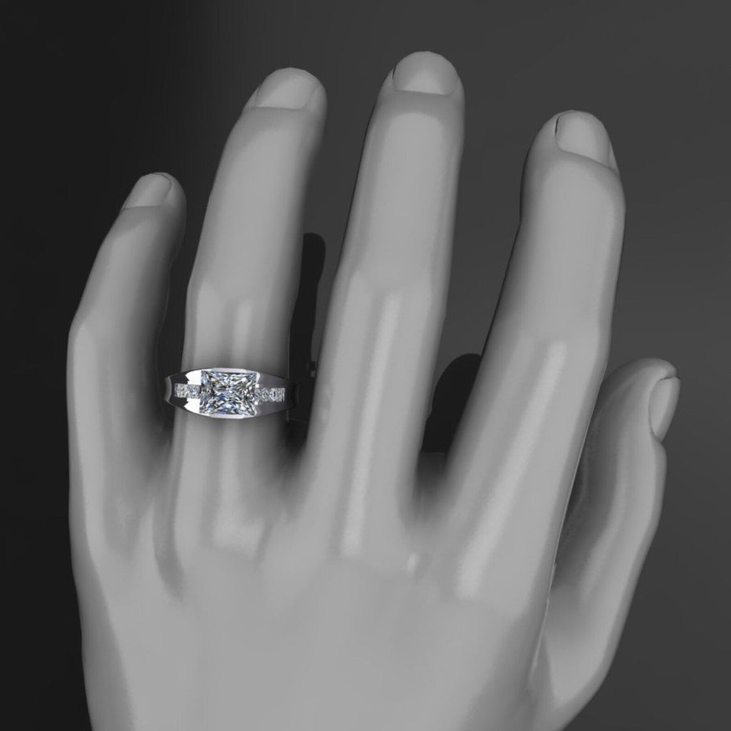 9x7 radiant fernando ring - model shot