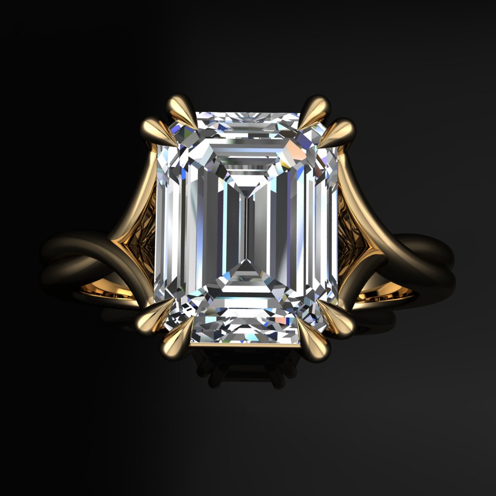 hailey ring - yellow gold engagement ring - top view