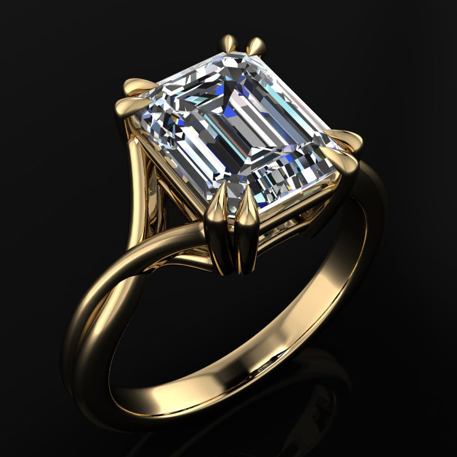 hailey ring - yellow gold engagement ring - angle view
