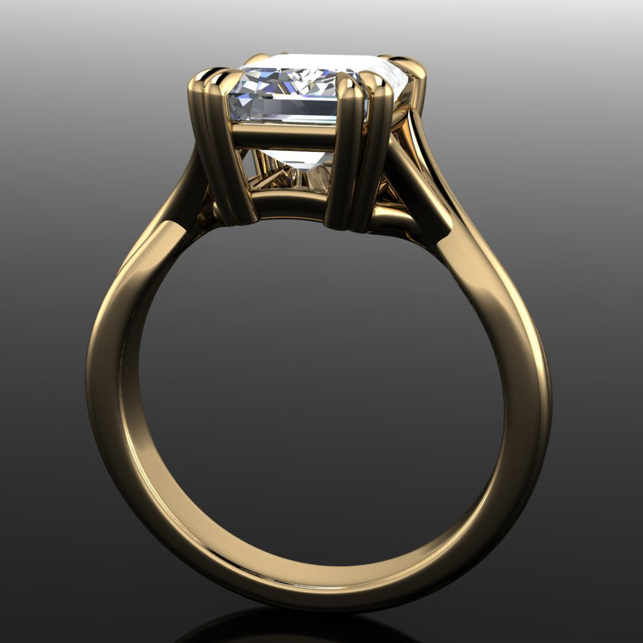 hailey ring - yellow gold engagement ring - side view