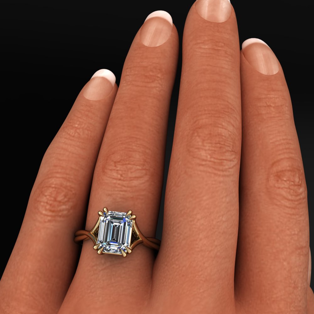 hailey ring - yellow gold engagement ring - model shot
