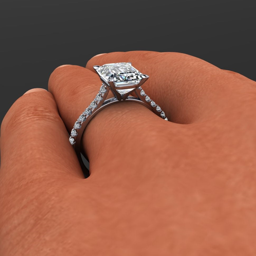 Cathedral moissanite ring deals