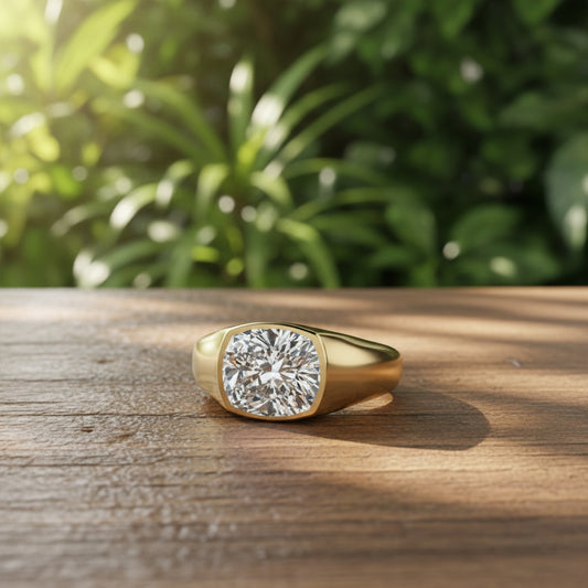 miley ring - east west cushion solitaire ring