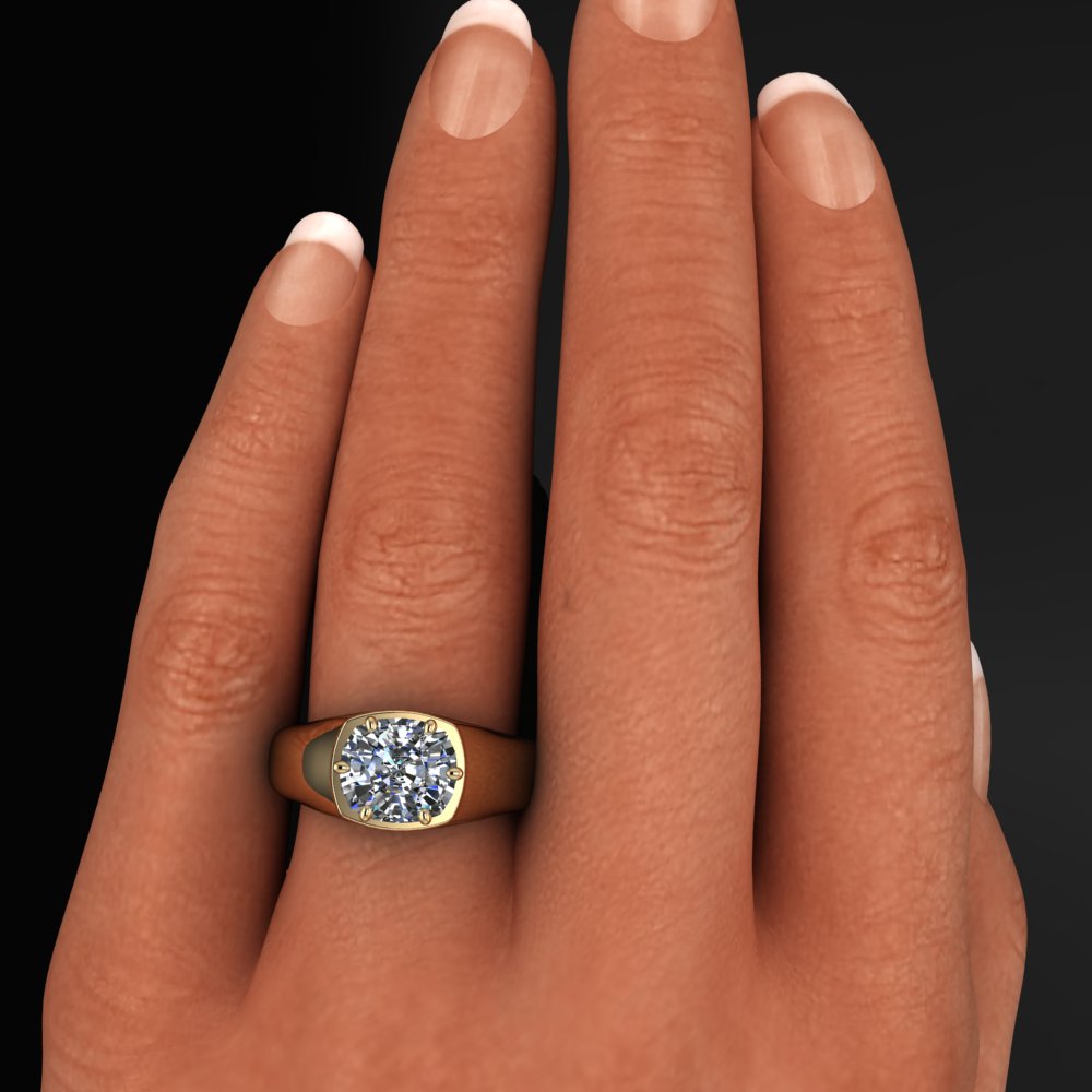 miley II ring - east west cushion lab diamond engagement ring, you and me ring