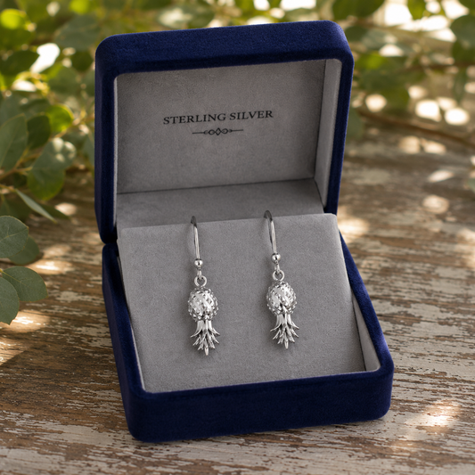 sterling silver upside down pineapple earrings