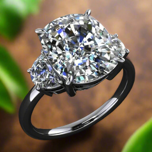 demi ring - 3.5 carat cushion cut moissanite engagement ring, ZAYA moissanite - J Hollywood Designs