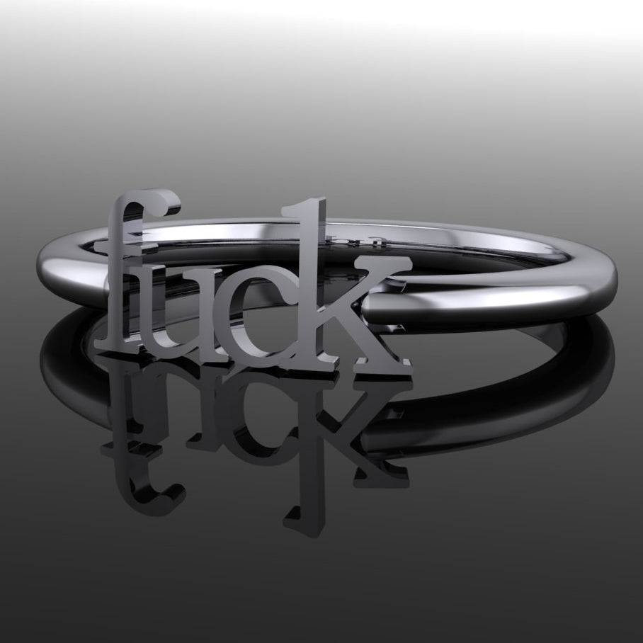 fuck ring - white gold or sterling silver