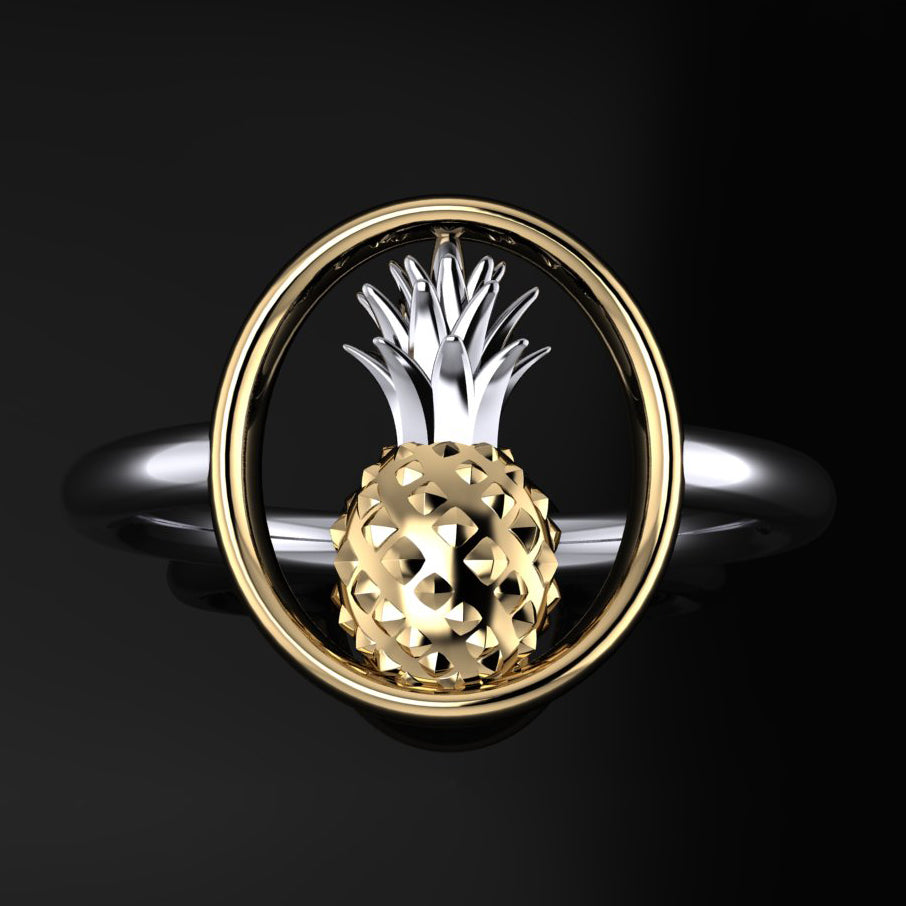 upside down pineapple ring - top view