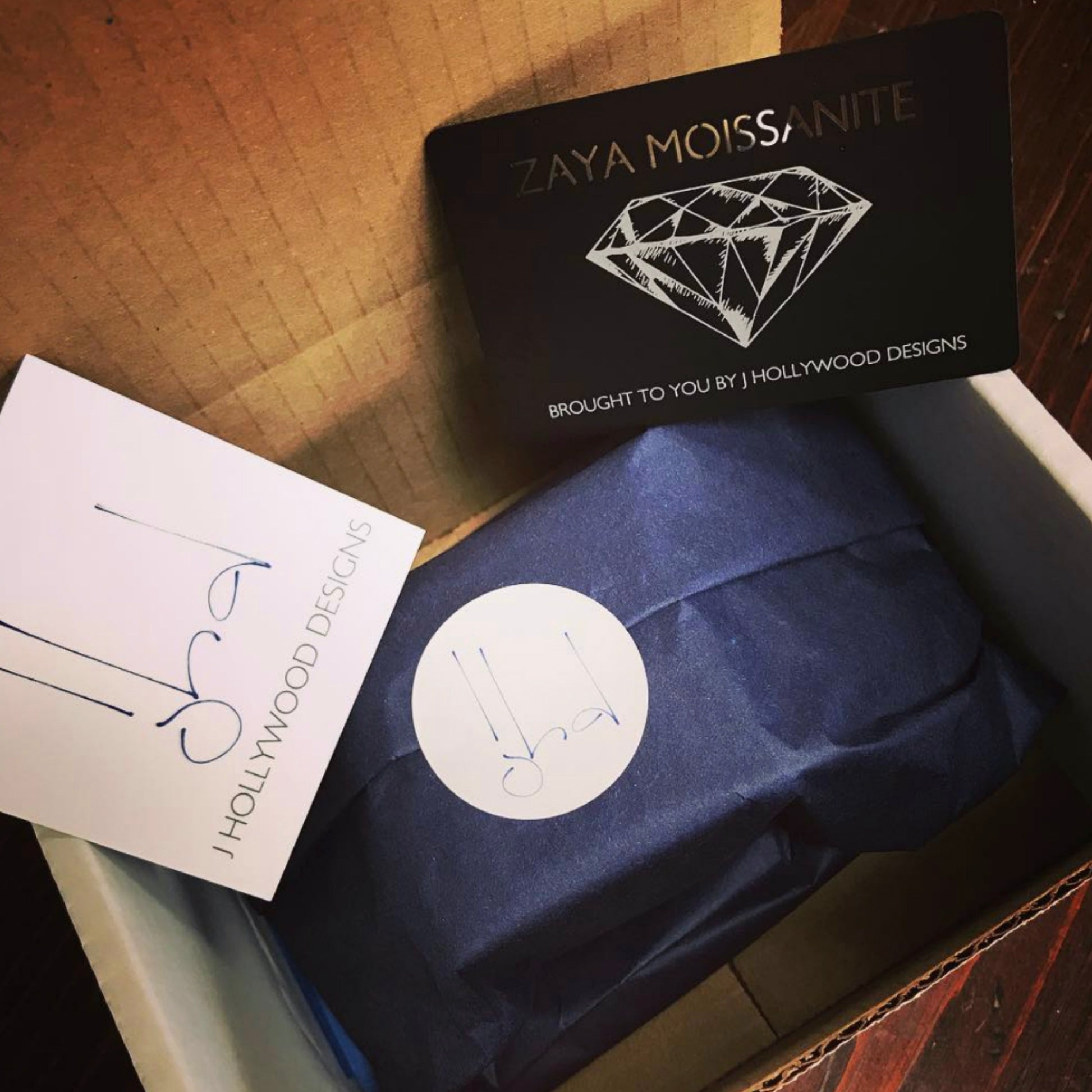 picture of engagement ring packaging in shipping box