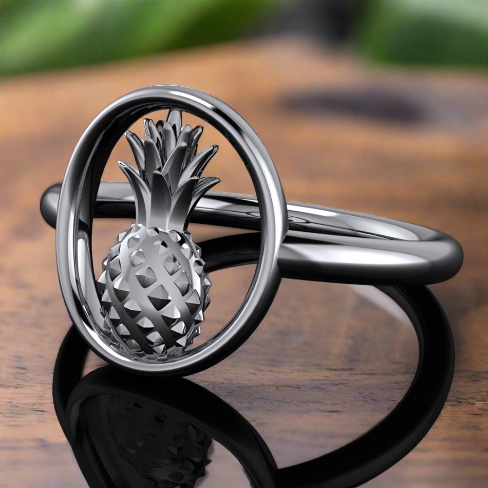 upside down pineapple ring - lifestyle jewelry, lifestyle swinger pineapples, gold swinger ring, lifestyle ring - J Hollywood Designs