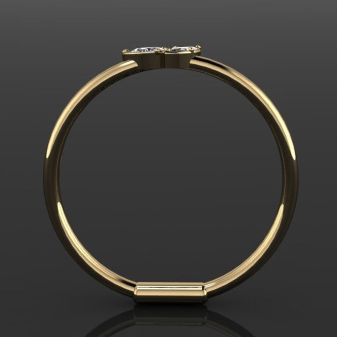 moi et toi bracelet, gold and moissanite - side view 2