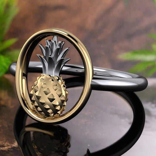 upside down pineapple ring - lifestyle jewelry, lifestyle swinger pineapples, gold swinger ring, lifestyle ring