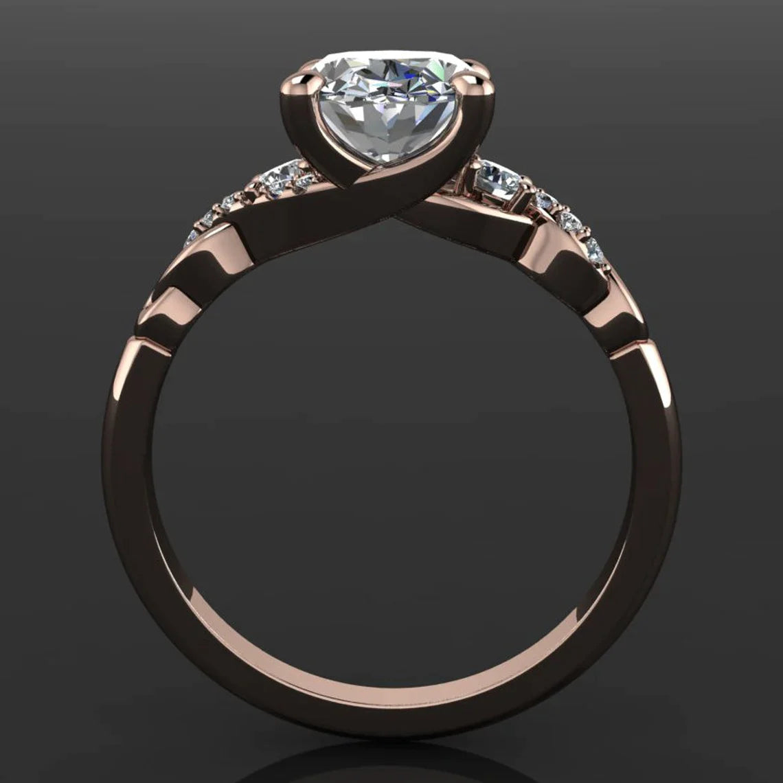 coco ring - 2 carat oval NEO moissanite engagement ring, vintage style engagement ring - J Hollywood Designs