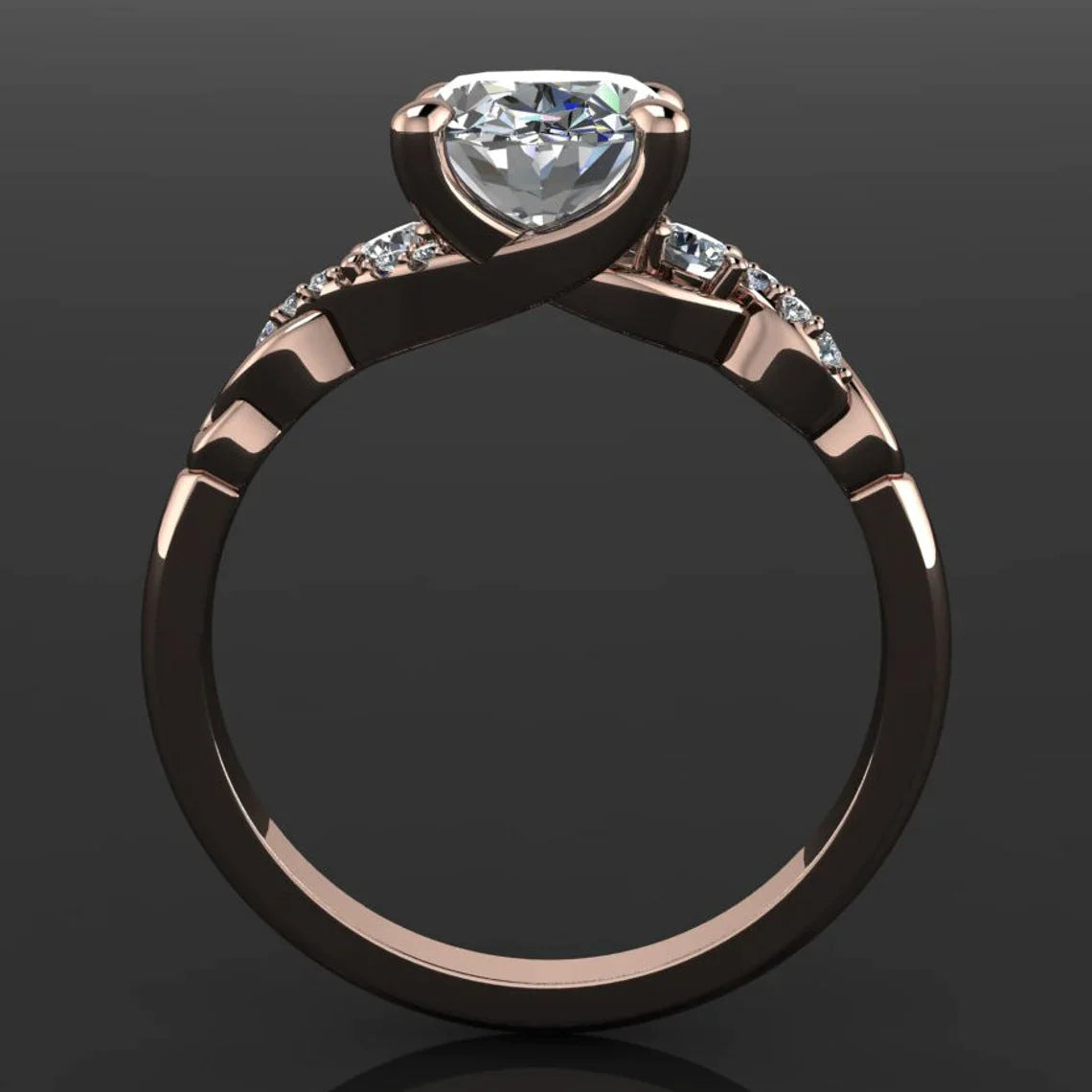 coco ring - 2 carat oval NEO vintage style engagement ring - J Hollywood Designs