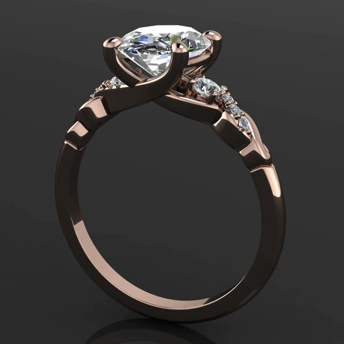 coco ring - 2 carat oval NEO vintage style engagement ring - J Hollywood Designs