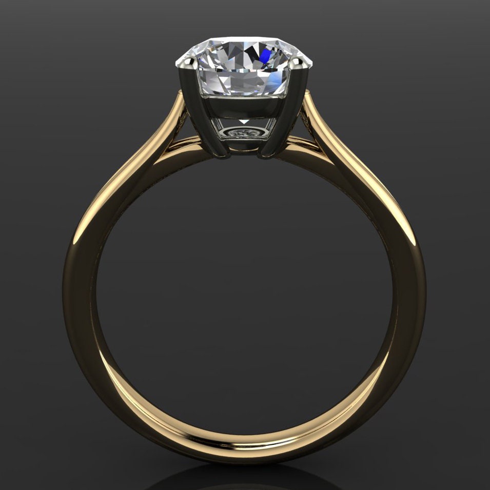 round lab grown diamond engagement ring, round diamond ring, solitaire engagement ring, gifts for her - victoria