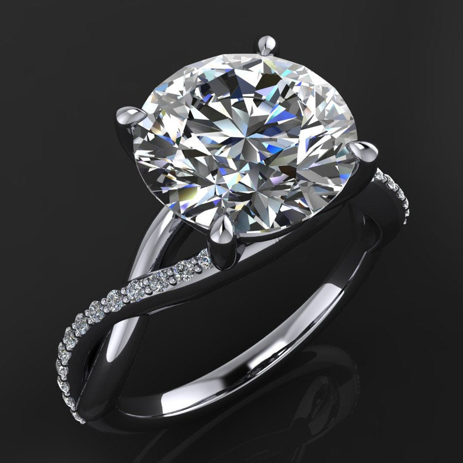 neri ring – 3 carat lab grown diamond engagement ring, round diamond ring