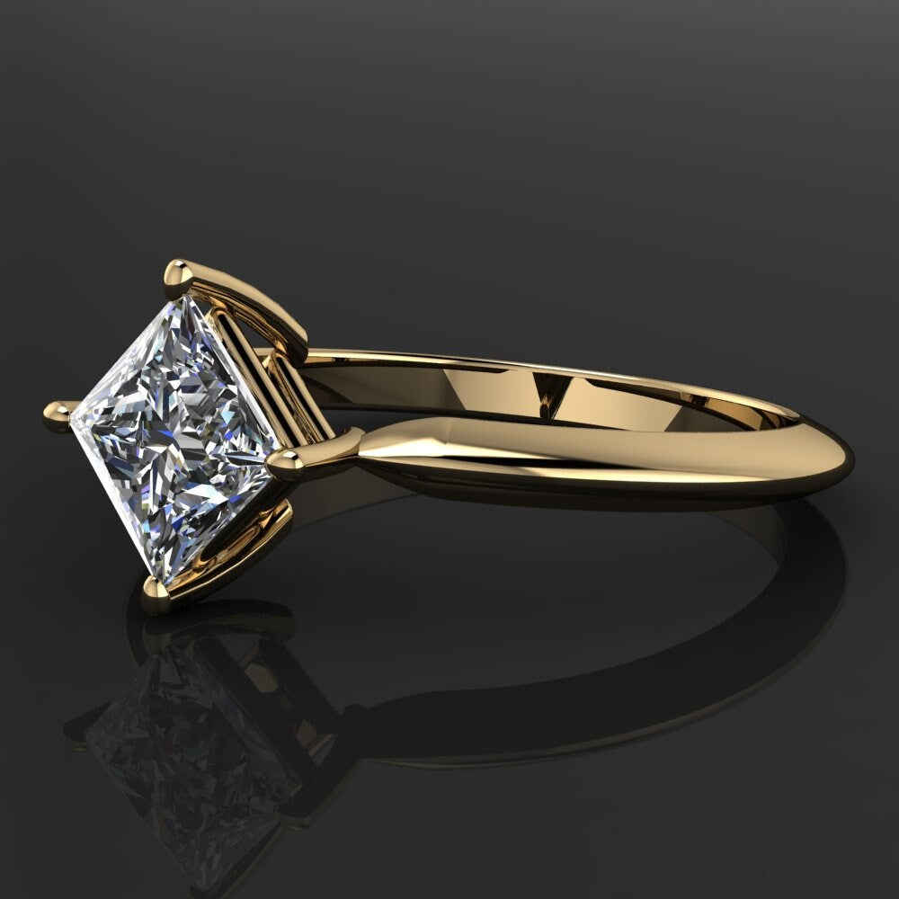arden ring - princess cut lab grown diamond engagement ring, promise ring, kite set diamond ring, princess cut ring, north south east west