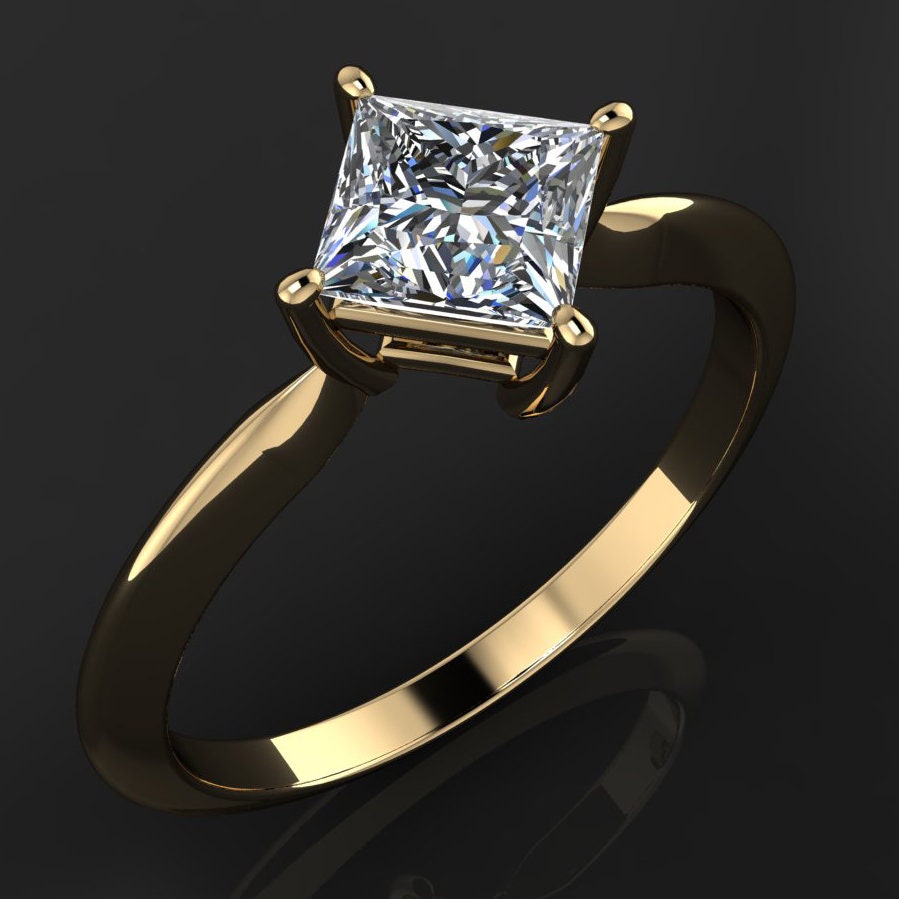 arden ring - princess cut lab grown diamond engagement ring, promise ring, kite set diamond ring, princess cut ring, north south east west