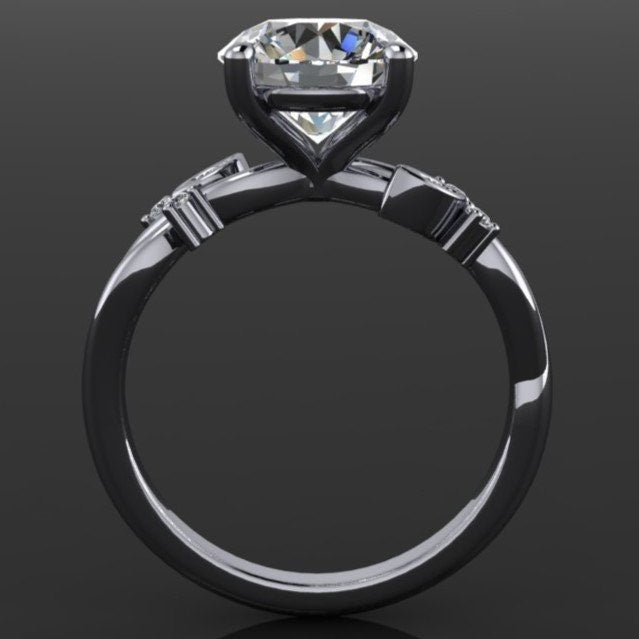 zinnia ring - 2.5 carat round lab grown diamond engagement ring