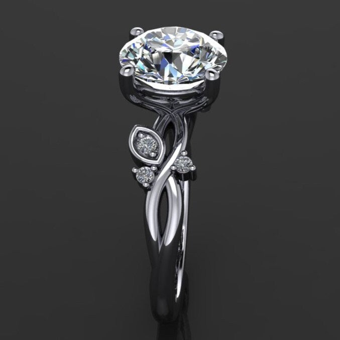 zinnia ring - 2.5 carat round lab grown diamond engagement ring