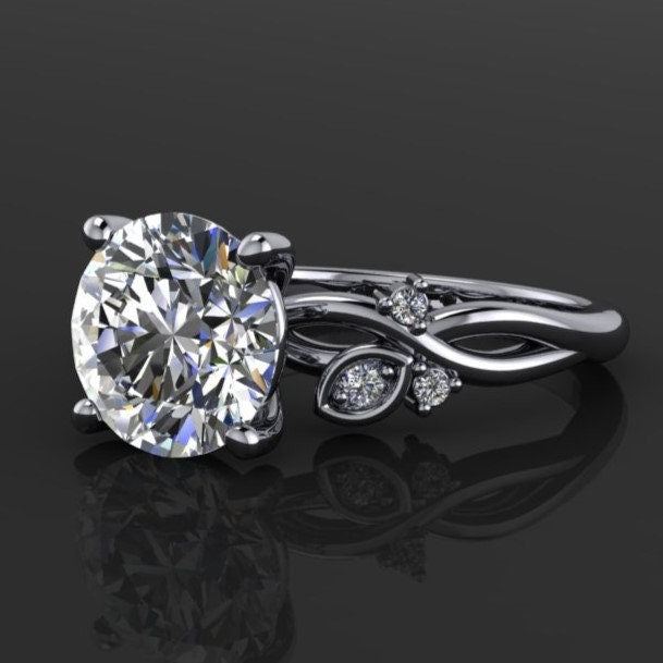 zinnia ring - 2.5 carat round lab grown diamond engagement ring