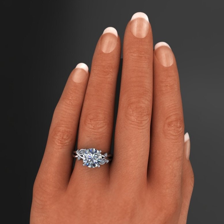 zinnia ring - 2.5 carat round lab grown diamond engagement ring