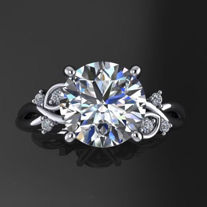 zinnia ring - 2.5 carat round lab grown diamond engagement ring