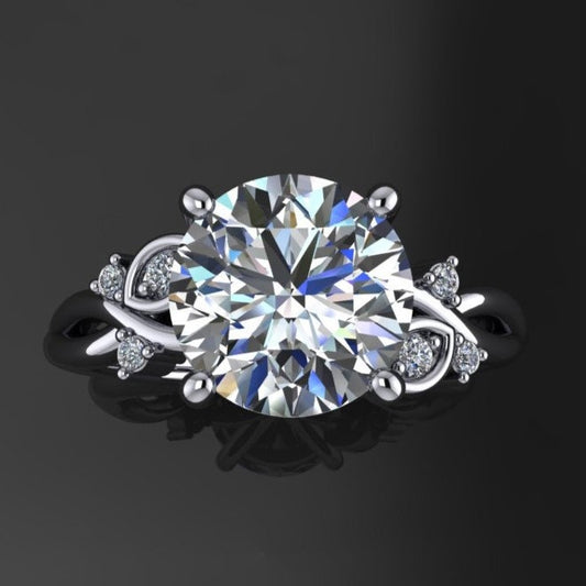 zinnia ring - 2.5 carat round lab grown diamond engagement ring
