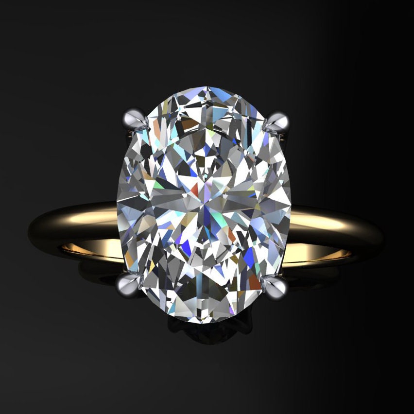 natalie ring - 3 carat oval lab grown diamond engagement ring - solitaire engagement ring