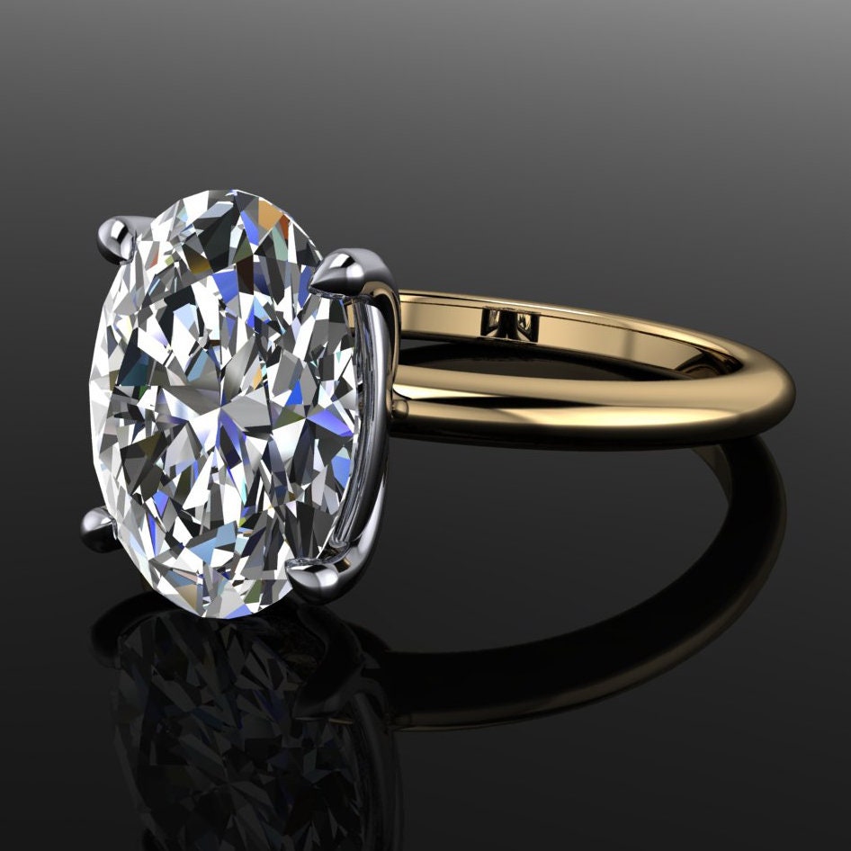 natalie ring - 3 carat oval lab grown diamond engagement ring - solitaire engagement ring