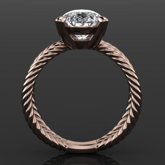 raven ring - 2.5 carat pear lab grown diamond engagement ring, G color, VS1 clarity