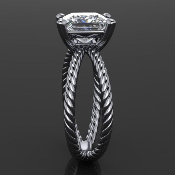 raven ring - 2 carat princess cut lab grown diamond engagement ring, G color, VS1 clarity