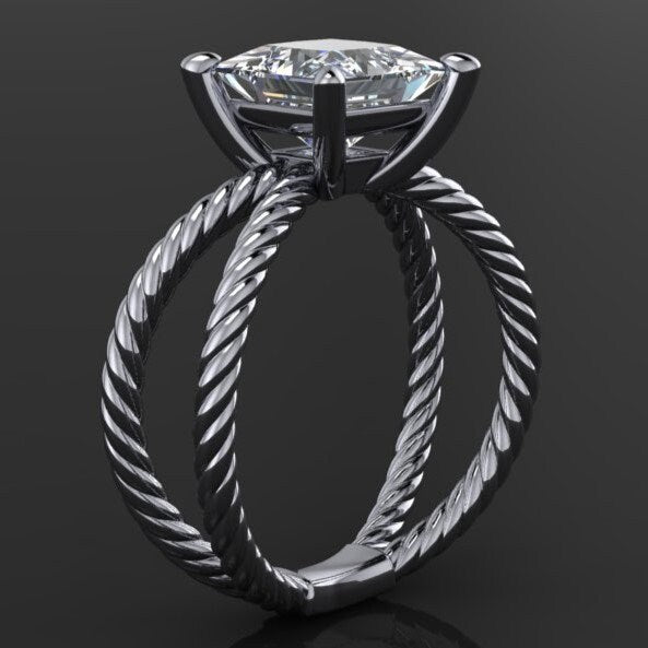 raven ring - 2 carat princess cut lab grown diamond engagement ring, G color, VS1 clarity