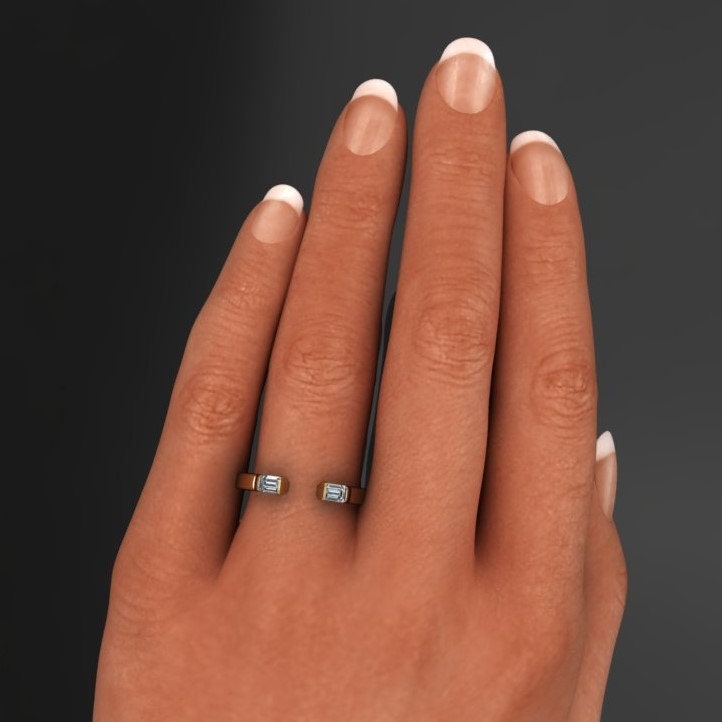 alex wedding set - 1 carat radiant lab grown diamond wedding set, bezel engagement ring